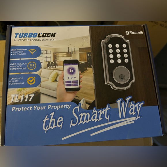 TURBOLOCK TL117 Bluetooth Digital Deadbolt Smart Lock w/App & Keypad incl keys - Picture 8 of 9